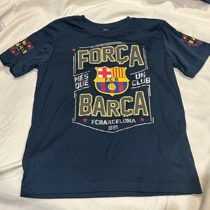 FC Barcelona Kids' Navy 'Força Barça' Short Sleeve Tee